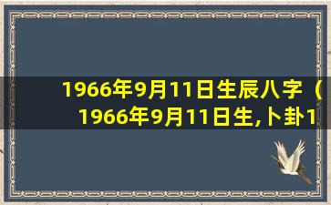 1966年9月11日生辰八字（1966年9月11日生,卜卦139算命）