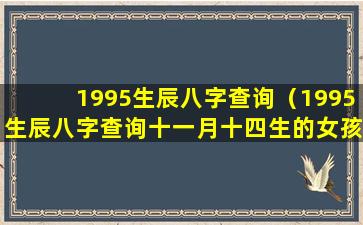 1995生辰八字查询（1995生辰八字查询十一月十四生的女孩）