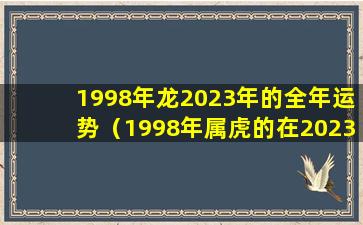 1998年龙2023年的全年运势（1998年属虎的在2023年运势如何）