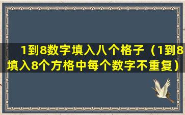 1到8数字填入八个格子（1到8填入8个方格中每个数字不重复）