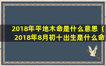 2018年平地木命是什么意思（2018年8月初十出生是什么命）