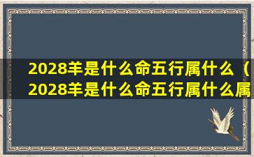 2028羊是什么命五行属什么（2028羊是什么命五行属什么属性的）