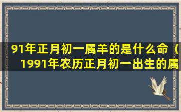 91年正月初一属羊的是什么命（1991年农历正月初一出生的属于什么命）