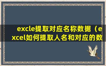 excle提取对应名称数据（excel如何提取人名和对应的数字）