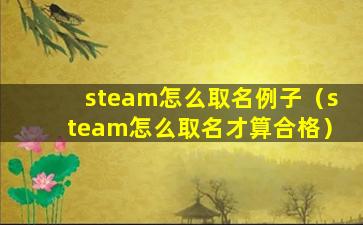 steam怎么取名例子（steam怎么取名才算合格）