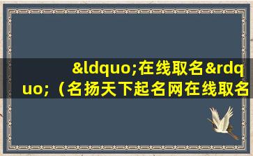 “在线取名”（名扬天下起名网在线取名）