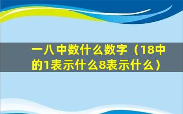 一八中数什么数字（18中的1表示什么8表示什么）