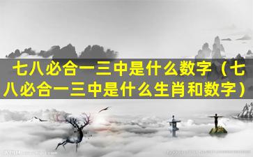 七八必合一三中是什么数字（七八必合一三中是什么生肖和数字）