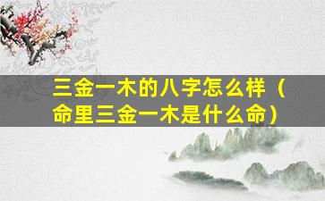 三金一木的八字怎么样（命里三金一木是什么命）