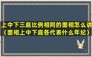 上中下三庭比例相同的面相怎么讲（面相上中下庭各代表什么年纪）