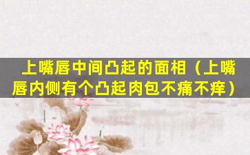 上嘴唇中间凸起的面相（上嘴唇内侧有个凸起肉包不痛不痒）