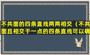 不共面的四条直线两两相交（不共面且相交于一点的四条直线可以确定几个平面）