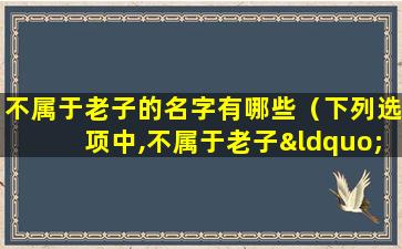 不属于老子的名字有哪些（下列选项中,不属于老子“道”论基本意涵的是）