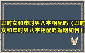 丑时女和申时男八字相配吗（丑时女和申时男八字相配吗婚姻如何）