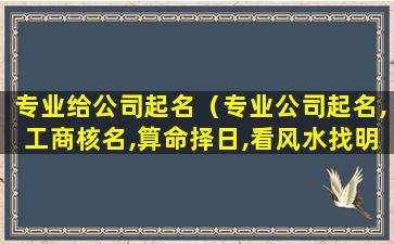 专业给公司起名（专业公司起名,工商核名,算命择日,看风水找明德老师）