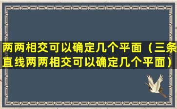 两两相交可以确定几个平面（三条直线两两相交可以确定几个平面）