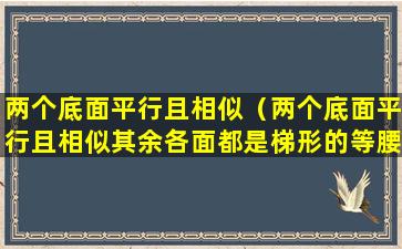 两个底面平行且相似（两个底面平行且相似其余各面都是梯形的等腰梯形是棱台）