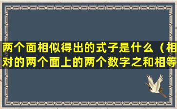 两个面相似得出的式子是什么（相对的两个面上的两个数字之和相等）