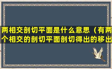 两相交剖切平面是什么意思（有两个相交的剖切平面剖切得出的移出断面画图时）