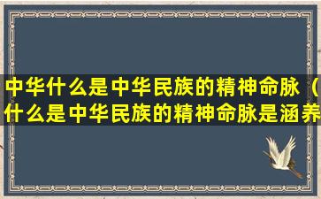 中华什么是中华民族的精神命脉（什么是中华民族的精神命脉是涵养什么的重要源泉）