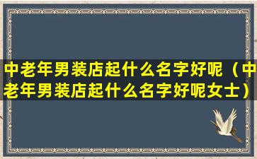 中老年男装店起什么名字好呢（中老年男装店起什么名字好呢女士）