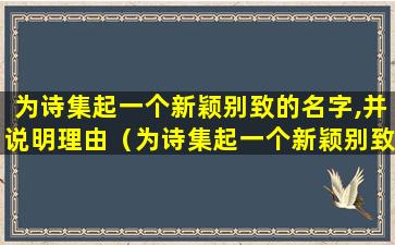 为诗集起一个新颖别致的名字,并说明理由（为诗集起一个新颖别致的名字,并说明理由是什么）