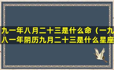 九一年八月二十三是什么命（一九八一年阴历九月二十三是什么星座）