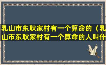 乳山市东耿家村有一个算命的（乳山市东耿家村有一个算命的人叫什么）