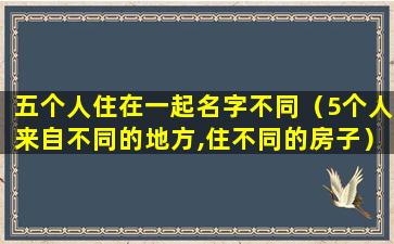 五个人住在一起名字不同（5个人来自不同的地方,住不同的房子）