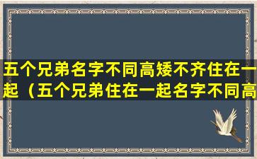 五个兄弟名字不同高矮不齐住在一起（五个兄弟住在一起名字不同高矮不齐打一人的身体部位）