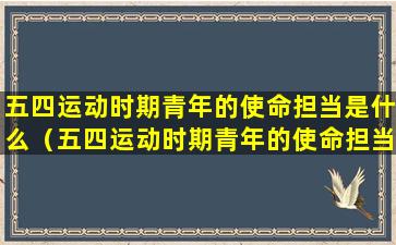 五四运动时期青年的使命担当是什么（五四运动时期青年的使命担当是什么意思）