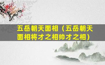 五岳朝天面相（五岳朝天面相将才之相帅才之相）