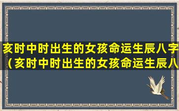 亥时中时出生的女孩命运生辰八字（亥时中时出生的女孩命运生辰八字是什么）