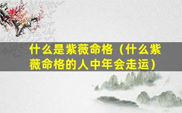 什么是紫薇命格（什么紫薇命格的人中年会走运）