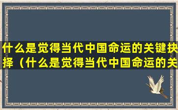 什么是觉得当代中国命运的关键抉择（什么是觉得当代中国命运的关键抉择呢）