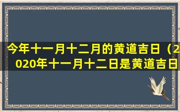 今年十一月十二月的黄道吉日（2020年十一月十二日是黄道吉日吗）