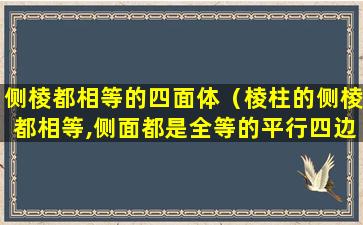 侧棱都相等的四面体（棱柱的侧棱都相等,侧面都是全等的平行四边形）