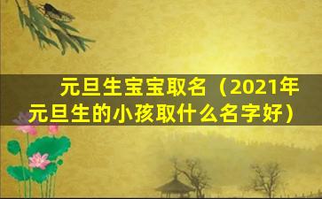 元旦生宝宝取名（2021年元旦生的小孩取什么名字好）