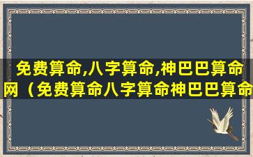 免费算命,八字算命,神巴巴算命网（免费算命八字算命神巴巴算命网站）