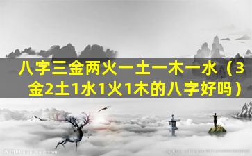 八字三金两火一土一木一水（3金2土1水1火1木的八字好吗）