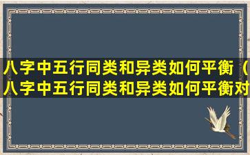 八字中五行同类和异类如何平衡（八字中五行同类和异类如何平衡对应）