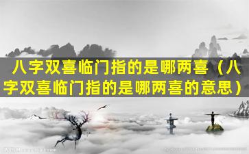 八字双喜临门指的是哪两喜（八字双喜临门指的是哪两喜的意思）