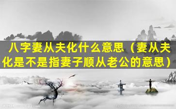 八字妻从夫化什么意思（妻从夫化是不是指妻子顺从老公的意思）