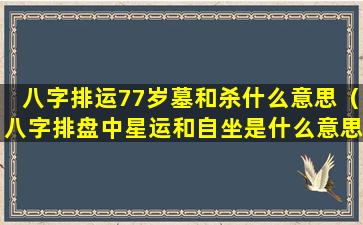 八字排运77岁墓和杀什么意思（八字排盘中星运和自坐是什么意思）