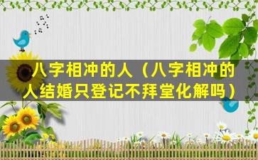 八字相冲的人（八字相冲的人结婚只登记不拜堂化解吗）