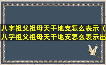 八字祖父祖母天干地支怎么表示（八字祖父祖母天干地支怎么表示出来）