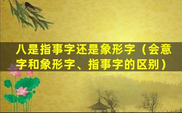 八是指事字还是象形字（会意字和象形字、指事字的区别）