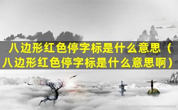 八边形红色停字标是什么意思（八边形红色停字标是什么意思啊）