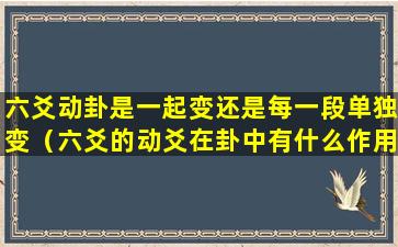 六爻动卦是一起变还是每一段单独变（六爻的动爻在卦中有什么作用）