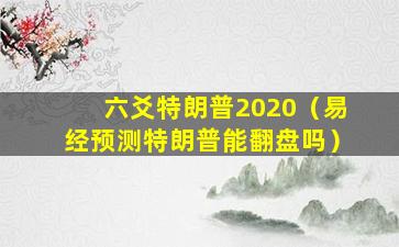 六爻特朗普2020（易经预测特朗普能翻盘吗）